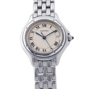 カルティエ パンテール クーガー SM W35001F5 Cartier 腕時計 アイボリー文字盤 中古