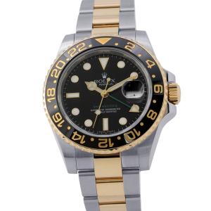 ロレックス GMTマスター2 デイト SS/K18YGイエローゴールド V番 116713LN ROLEX 腕時計 コンビ 黒文字盤 中古