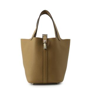 エルメス ハンドバッグ ピコタンロックPM デュンヌ/シルバー金具 トリヨンクレマンス G刻印 HERMES トートバッグ