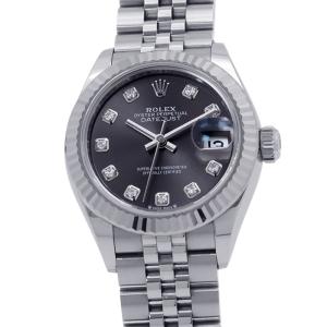 ロレックス レディ デイトジャスト SS/K18WG 279174 ROLEX 腕時計 ダーググレー文字盤 10Pダイヤ 中古