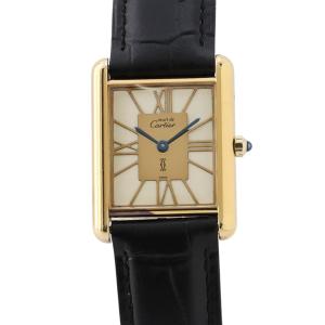 カルティエ マストタンク LM ヴェルメイユ 6 81006 Cartier 腕時計 アイボリー文字盤 中古
