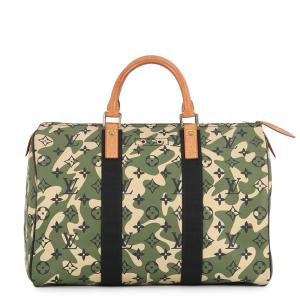 ルイヴィトン ハンドバッグ モノグラム・フラージュ スピーディ35 M95773 LOUIS VUITTON カモフラ 迷彩 カーキ 村上隆 【安心保証】