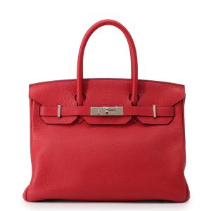 エルメス バーキン30 ルージュカザック/シルバー金具 トリヨンクレマンス U刻印 HERMES Birkin ハンドバッグ