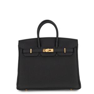 エルメス バーキン25 ブラック/ゴールド金具 トゴ G刻印 HERMES Birkin ハンドバッグ 黒 中古
