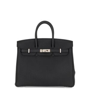エルメス バーキン25 ブラック/シルバー金具 トゴ W刻印 HERMES Birkin ハンドバッグ 黒 【安心保証】