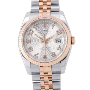 ロレックス デイトジャスト D番 SS/K18PG 116231 ROLEX 腕時計 シルバーコンセントリック文字盤 中古