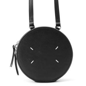 メゾンマルジェラ ショルダーバッグ 4ステッチ ラウンド レザー Maison Margiela ポーチ 黒 中古