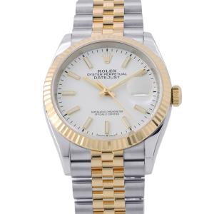 ロレックス デイトジャスト 36 SS/K18YG ランダムシリアル 126233 ROLEX 腕時計 白文字盤 中古