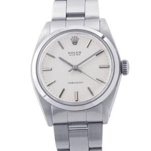 ロレックス オイスター プレシジョン 28番 6426 ROLEX 腕時計 シルバーリネン文字盤 中古