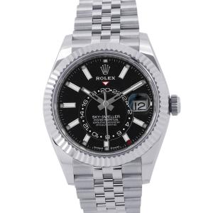 ロレックス スカイドゥエラー SS/K18WG ランダムシリアル ルーレット 336934 ROLEX 腕時計 黒文字盤 中古