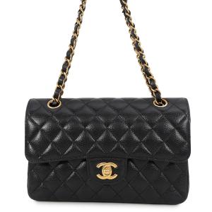 シャネル チェーンショルダーバッグ クラシック マトラッセ23 ココマーク キャビアスキン A01113 CHANEL 黒 中古