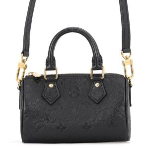 ルイヴィトン ハンドバッグ モノグラム・アンプラント ナノ・スピーディ M82450 LOUIS VUITTON 2way 黒 ブラック 中古