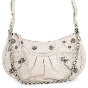 バレンシアガ ショルダーバッグ ルカゴール ミニ 型押しレザー 695814 BALENCIAGA 2way 白 中古