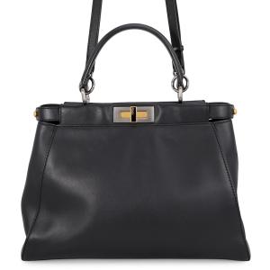 フェンディ ハンドバッグ ピーカブー レギュラー レザー 8BN226 FENDI 2wayショルダーバッグ 黒 中古