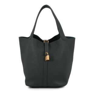 エルメス ハンドバッグ ピコタンロックMM ヴェールマングローブ/ゴールド金具 トリヨンクレマンス K刻印 HERMES トートバッグ 【安心保証】