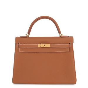 エルメス ハンドバッグ ケリー32 内縫い ゴールド/ゴールド金具 トゴ X刻印 HERMES Kelly 2wayバッグ