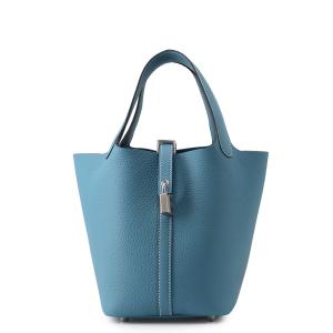 エルメス ハンドバッグ ピコタンロックPM ニューブルージーン/シルバー金具 トリヨンクレマンス G刻印 HERMES トートバッグ