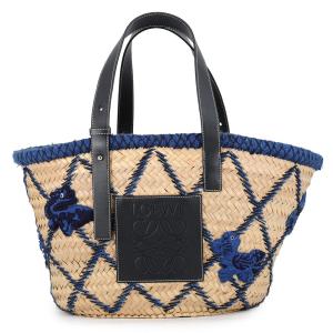 ロエベ ハンドバッグ アナグラム アニマルモチーフ ラージ ラフィア LOEWE バスケット ウィリアム ・ド・モーガン 中古