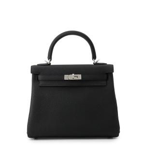 エルメス ハンドバッグ ケリー25 内縫い ブラック/シルバー金具 トゴ G刻印 HERMES Kelly 2wayバッグ 黒