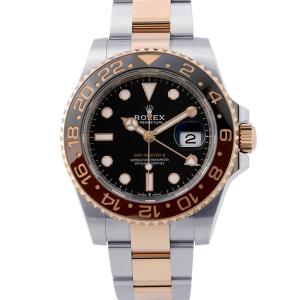 ロレックス GMTマスター2 デイト SS/K18PG 126711CHNR ROLEX 腕時計 エバーローズゴールド 黒文字盤 中古
