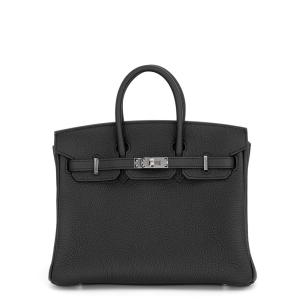 エルメス バーキン25 ブラック/シルバー金具 トゴ G刻印 HERMES Birkin ハンドバッグ 黒