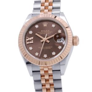 ロレックス レディ デイトジャスト 279171G ROLEX 腕時計 チョコレート文字盤 9Pスターダイヤ IXダイヤ 中古