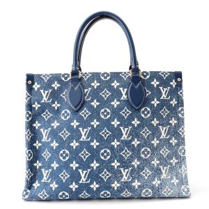 ルイヴィトン トートバッグ モノグラム・ジャガード デニム オンザゴーMM M59608 LOUIS VUITTON 2wayハンドバッグ 中古