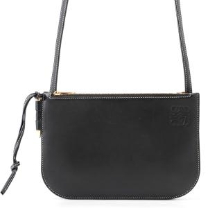 ロエベ ショルダーバッグ ゲート ダブルジップ ポーチ 113.54.Z43 LOEWE バッグ 黒 中古