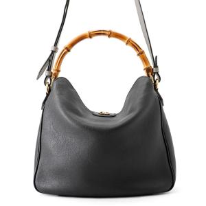 グッチ ハンドバッグ ダイアナ バンブー ミディアム カーフレザー 746124 GUCCI 2way 黒