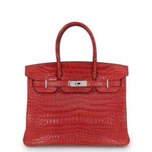 エルメス バーキン30 ルージュアッシュ/シルバー金具 ポロサスマット □K刻印 HERMES Birkin ハンドバッグ 【安心保証】
