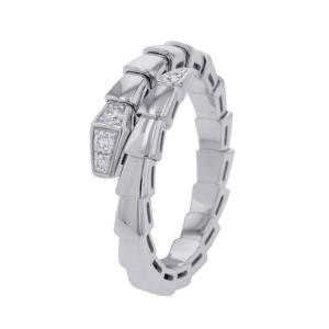 ブルガリ リング セルペンティ ヴァイパー シングルコイル ダイヤ 計0.14ct K18WG サイズXXL 360470 BVLGARI 指輪 中古
