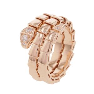 ブルガリ リング セルペンティ ヴァイパー ダイヤ 計約0.1ct K18PGピンクゴールド サイズM 357876 BVLGARI 指輪 中古
