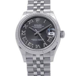 ロレックス デイトジャスト31 SS/K18WG ランダムシリアル ルーレット 278274 ROLEX 腕時計 ダークグレー文字盤 中古