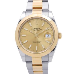 ロレックス デイトジャスト41 SS/K18YG ランダムシリアル ルーレット 126303 ROLEX 腕時計 シャンパン文字盤 中古