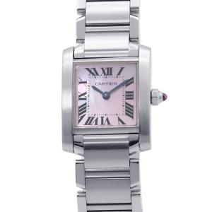 カルティエ タンクフランセーズ SM ピンクシェル W51028Q3 Cartier 腕時計 レディース クォーツ ピンクシェル文字盤 中古