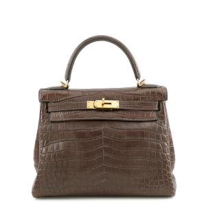 エルメス ハンドバッグ ケリー28 内縫い グリエレファント/ゴールド金具 ニロティカス □E刻印 HERMES Kelly 2wayバッグ 【安心保証】