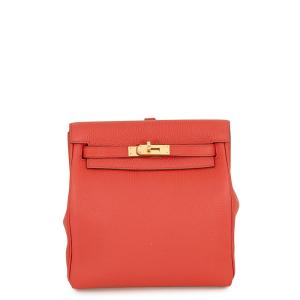 エルメス リュック ケリーアドPM ルージュピヴォワンヌ/ゴールド金具 トゴ D刻印 HERMES バッグ 【安心保証】