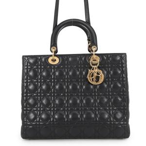 クリスチャン・ディオール ハンドバッグ レディディオール カナージュ ラージ Christian Dior 2way 黒