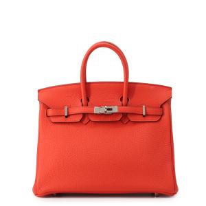 エルメス バーキン25 カプシーヌ/シルバー金具 トゴ T刻印 HERMES Birkin ハンドバッグ 中古