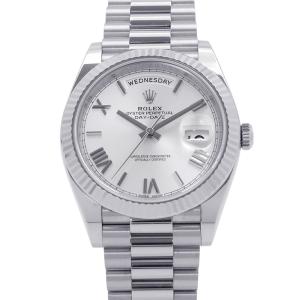 ロレックス デイデイト 18KWG 228239 ROLEX 腕時計 シルバー/クワドラントモチーフ文字盤 中古