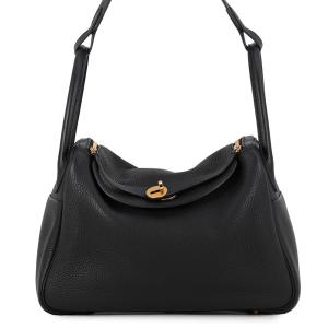 エルメス ハンドバッグ リンディ30 ブラック/ゴールド金具 トリヨンクレマンス Y刻印 2wayショルダーバッグ 黒 中古