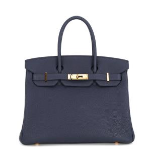 エルメス バーキン30 ブルーニュイ/ゴールド金具 トゴ X刻印 HERMES Birkin ハンドバッグ 中古