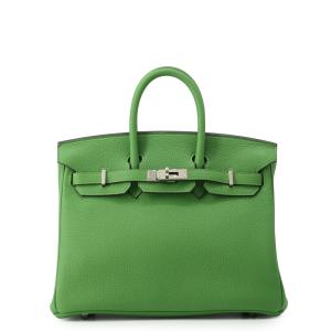 エルメス バーキン25 ヴェールユッカ/シルバー金具 トゴ W刻印 HERMES Birkin ハンドバッグ 中古