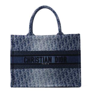 クリスチャン・ディオール トートバッグ デニム ブックトート ミディアム キャンバス Christian Dior バッグ 中古