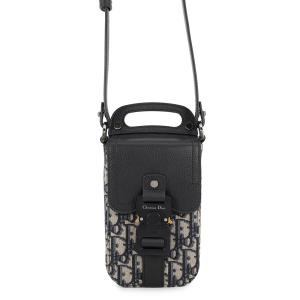クリスチャン・ディオール ショルダーバッグ オブリーク サドル バーティカルポーチ Christian Dior 黒 トロッター