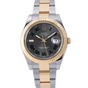 ロレックス デイトジャスト II SS/K18YG ランダムシリアル ルーレット 116333 ROLEX 腕時計 スレート文字盤 中古
