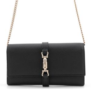 グッチ チェーンウォレット ジャッキー 1961 レザー 652681 GUCCI 財布 黒 中古