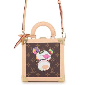 ルイヴィトン ハンドバッグ モノグラム・パンダ LV×TM ミニスクエアトランク M13127 2way ヴィトン 村上隆 中古