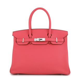 エルメス バーキン30 ローズエクストリーム/シルバー金具 トゴ D刻印 HERMES Birkin ハンドバッグ 中古