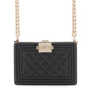 シャネル チェーンショルダーバッグ ミノディエール ボーイシャネル ラムスキン AP2884 CHANEL 黒 セール品 中古